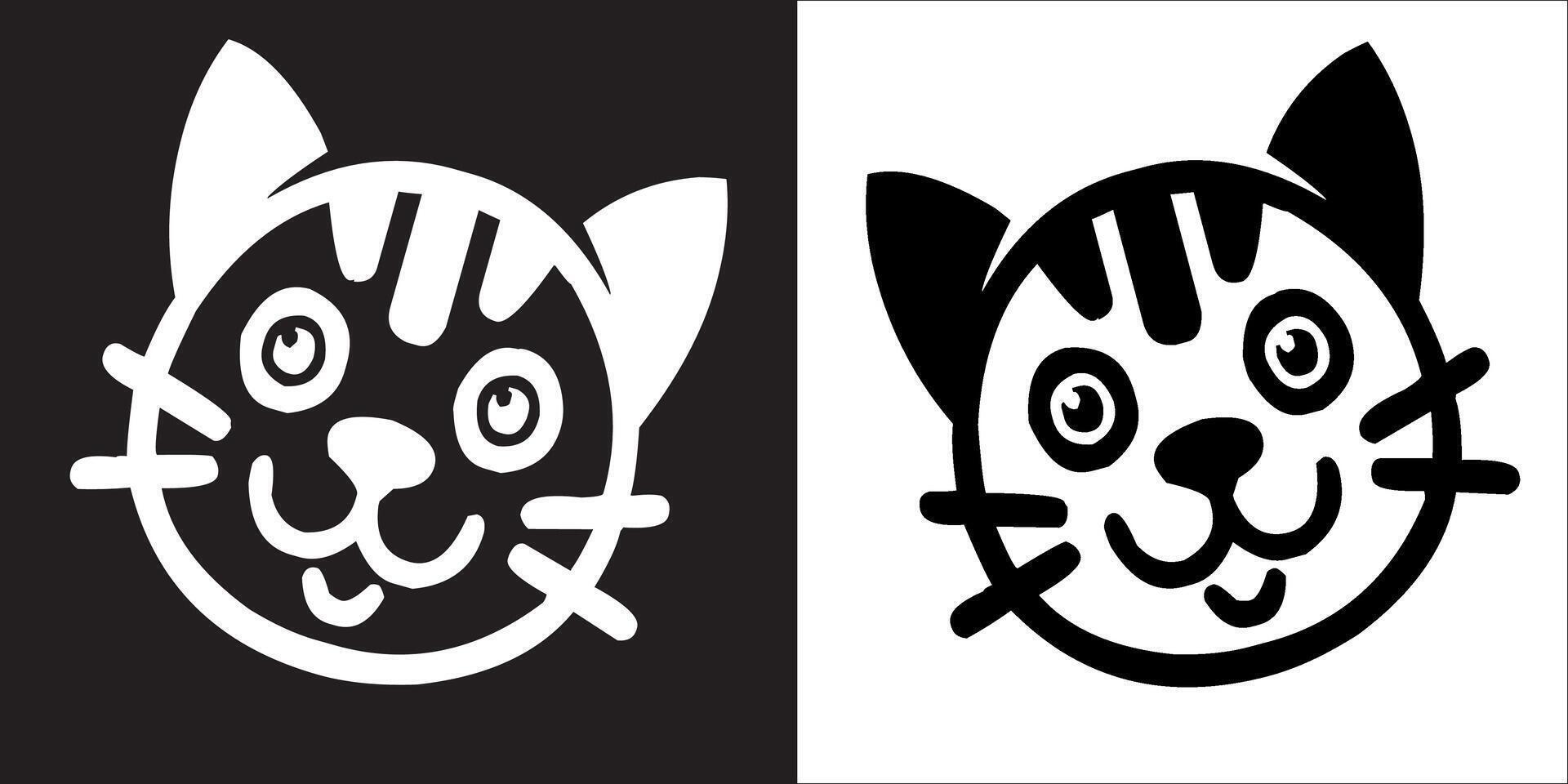 ilustración gráficos de gato cara icono vector