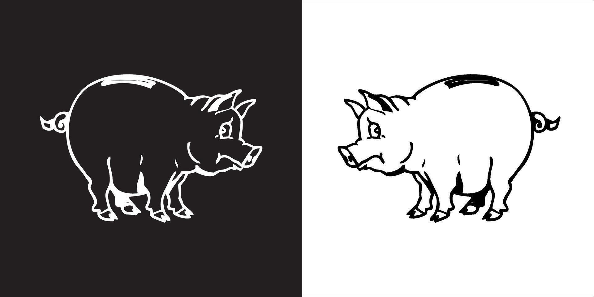 Illustration graphics of pig icon vector