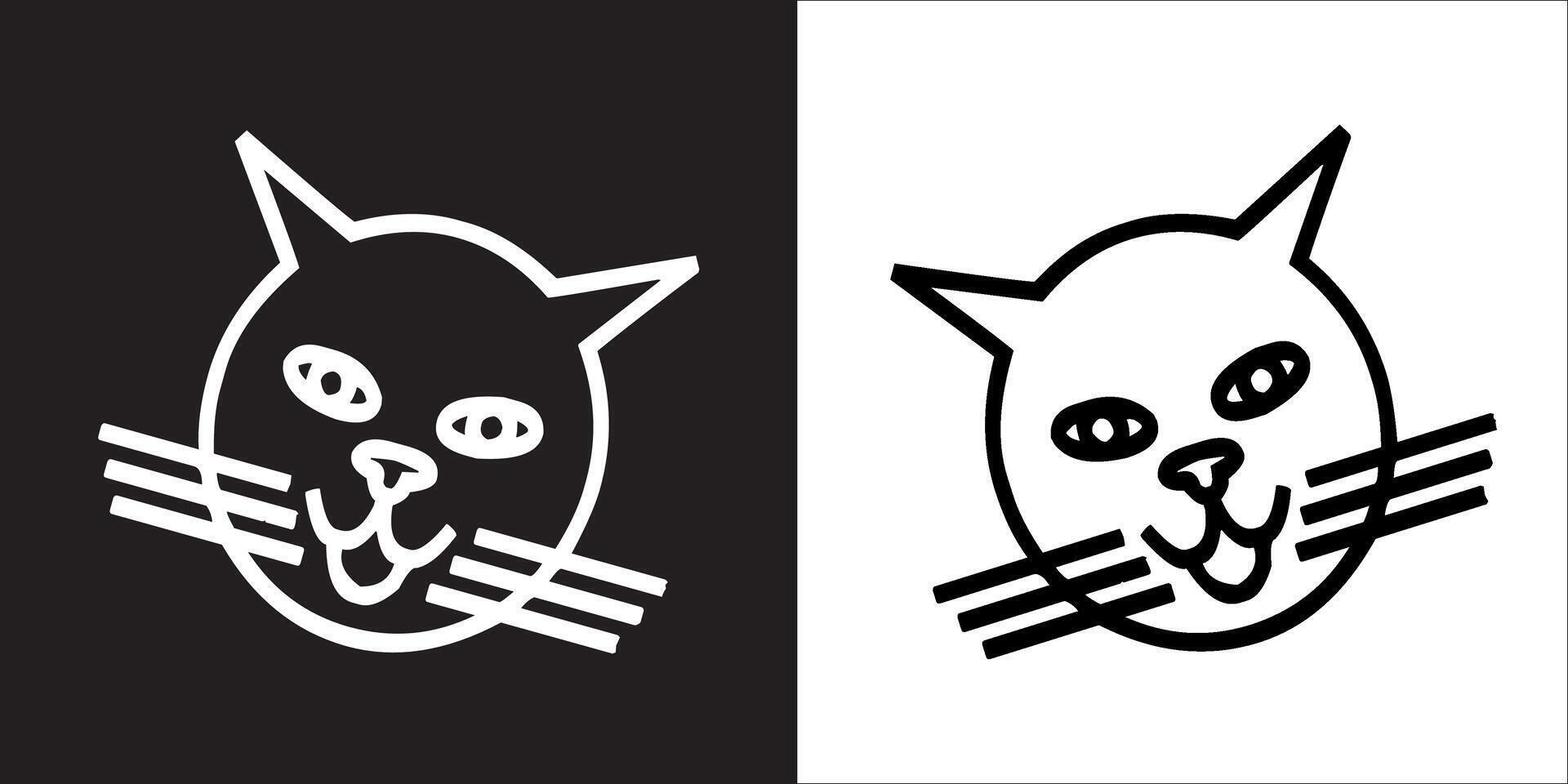 ilustración gráficos de gato cara icono vector