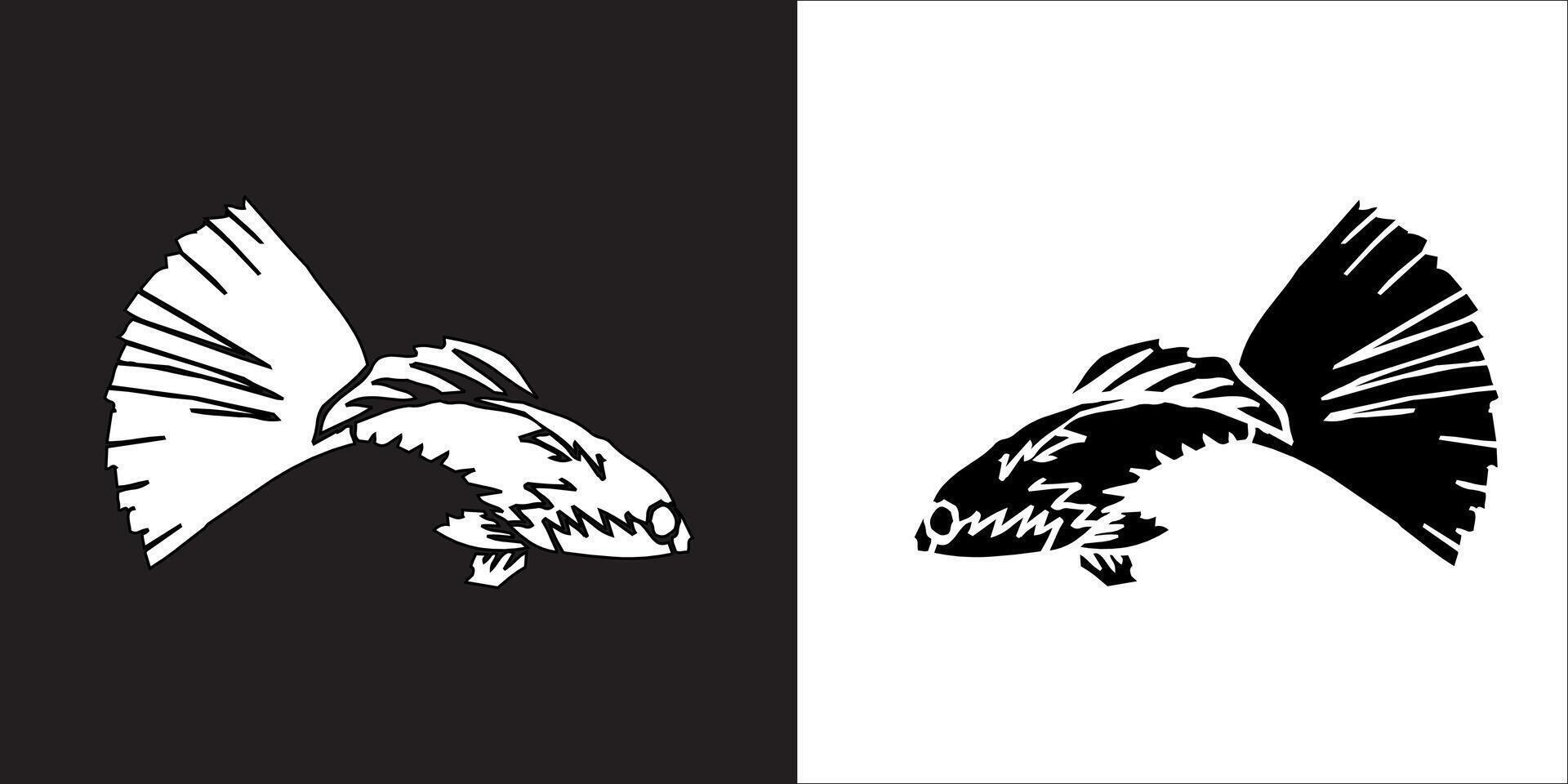 ilustración gráficos de pescado icono vector