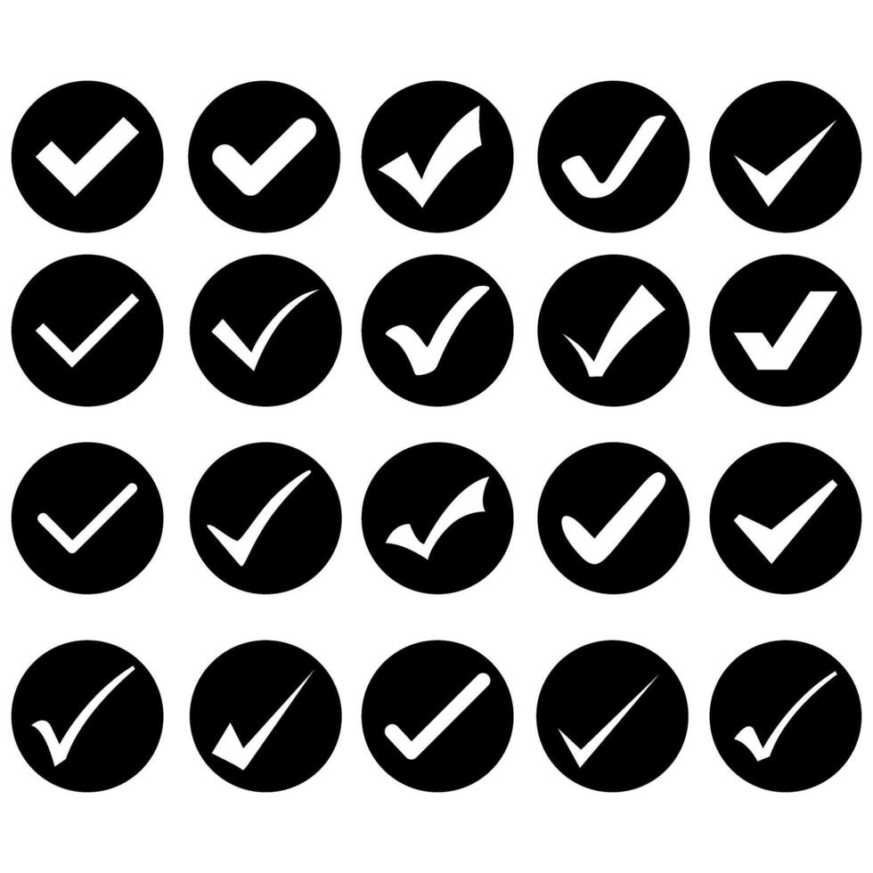 Ok button icon set. Approve illustration sign collection. Check mark symbol. Yes logo. vector