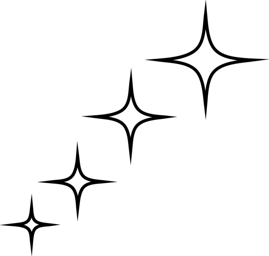 Star icon . Twinkling star illustration sign. Sparkles symbol. Shining burst logo. vector