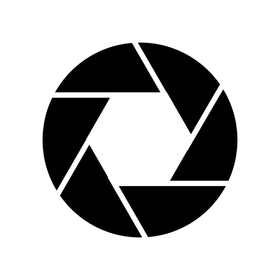 Camera Shutter icon . Camera lens illustration sign. diaphragm petals symbol or logo. vector