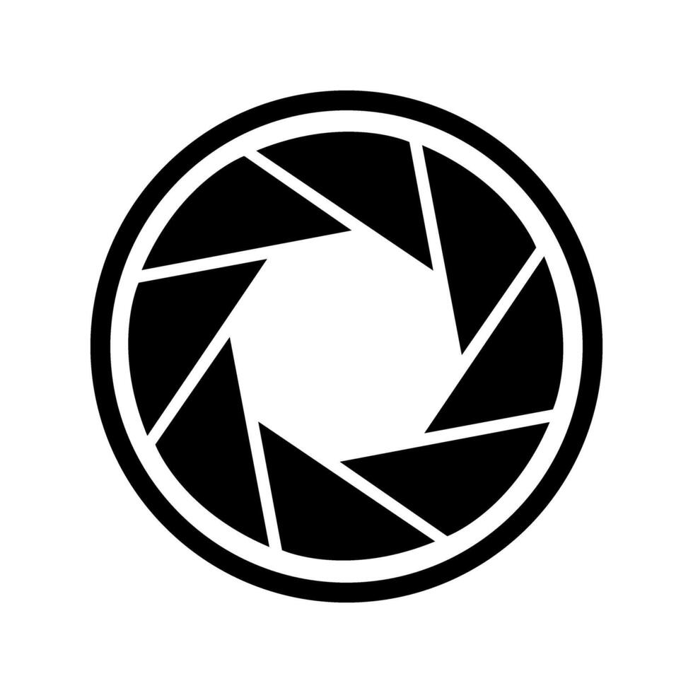 Camera Shutter icon . Camera lens illustration sign. diaphragm petals symbol or logo. vector