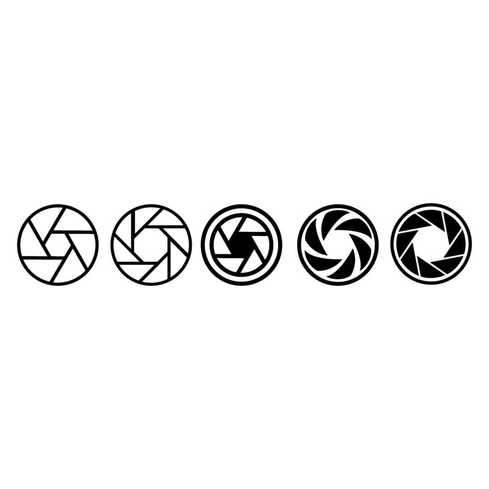 Camera Shutter icon set. Camera lens illustration sign collection. diaphragm petals symbol or logo. vector