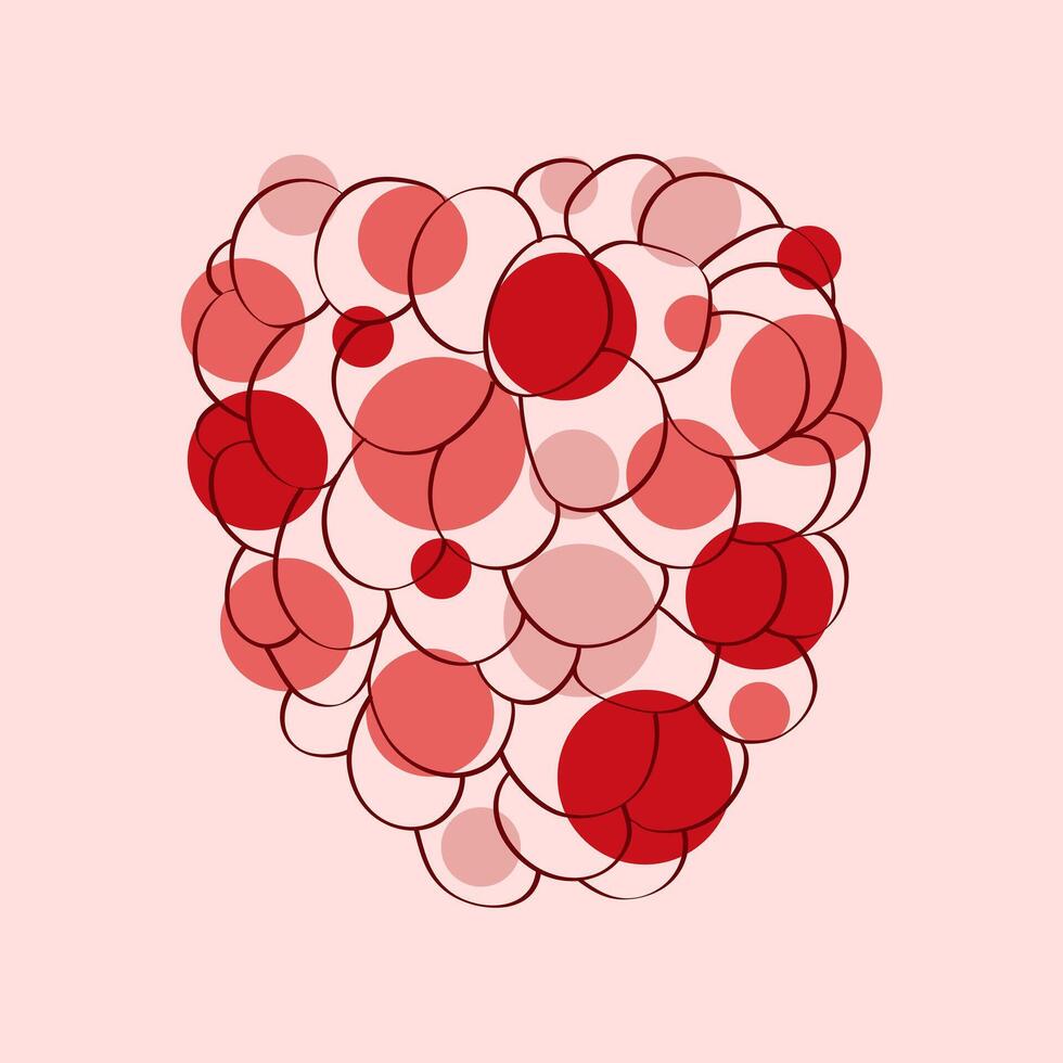 Hand-painted circles of raspberry in various sizes are neatly arranged on a vibrant pink background. The circles vary in shades of raspberry, creating a visually pleasing pattern against the backdrop vector