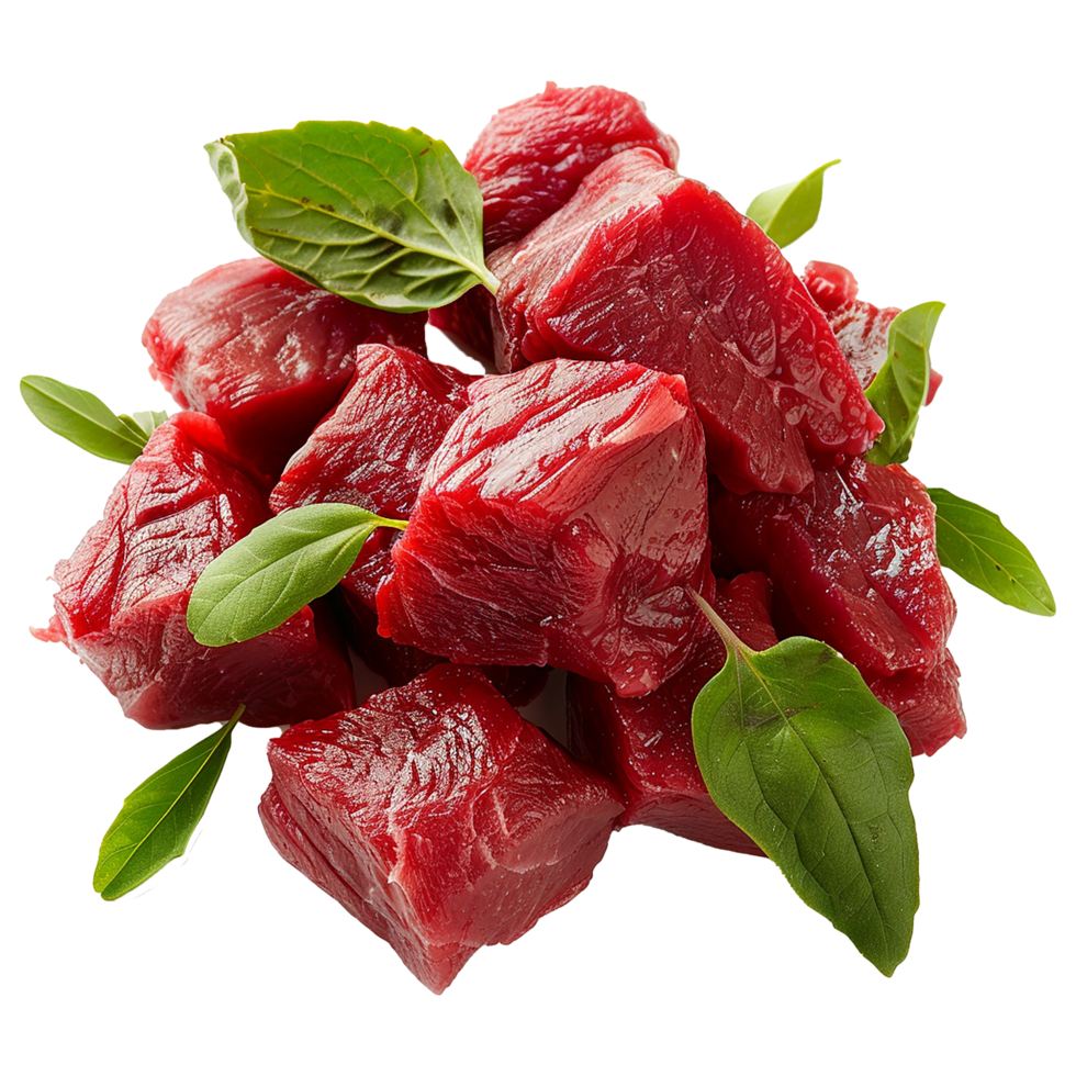 Raw beef meat isolated on transparent background png