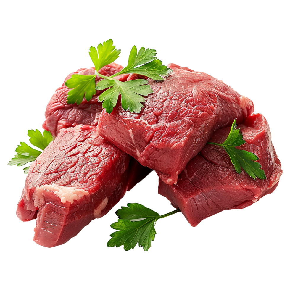 Raw beef meat isolated on transparent background png