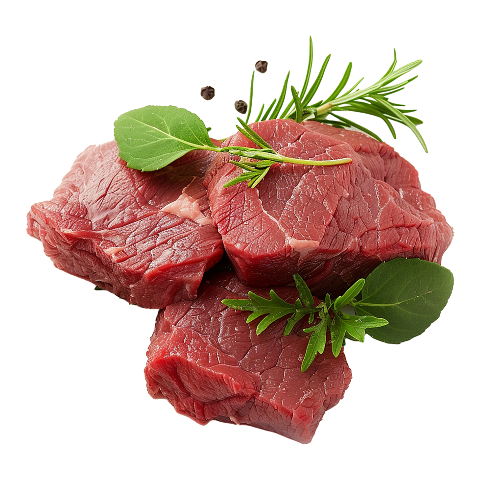 Raw beef meat isolated on transparent background png