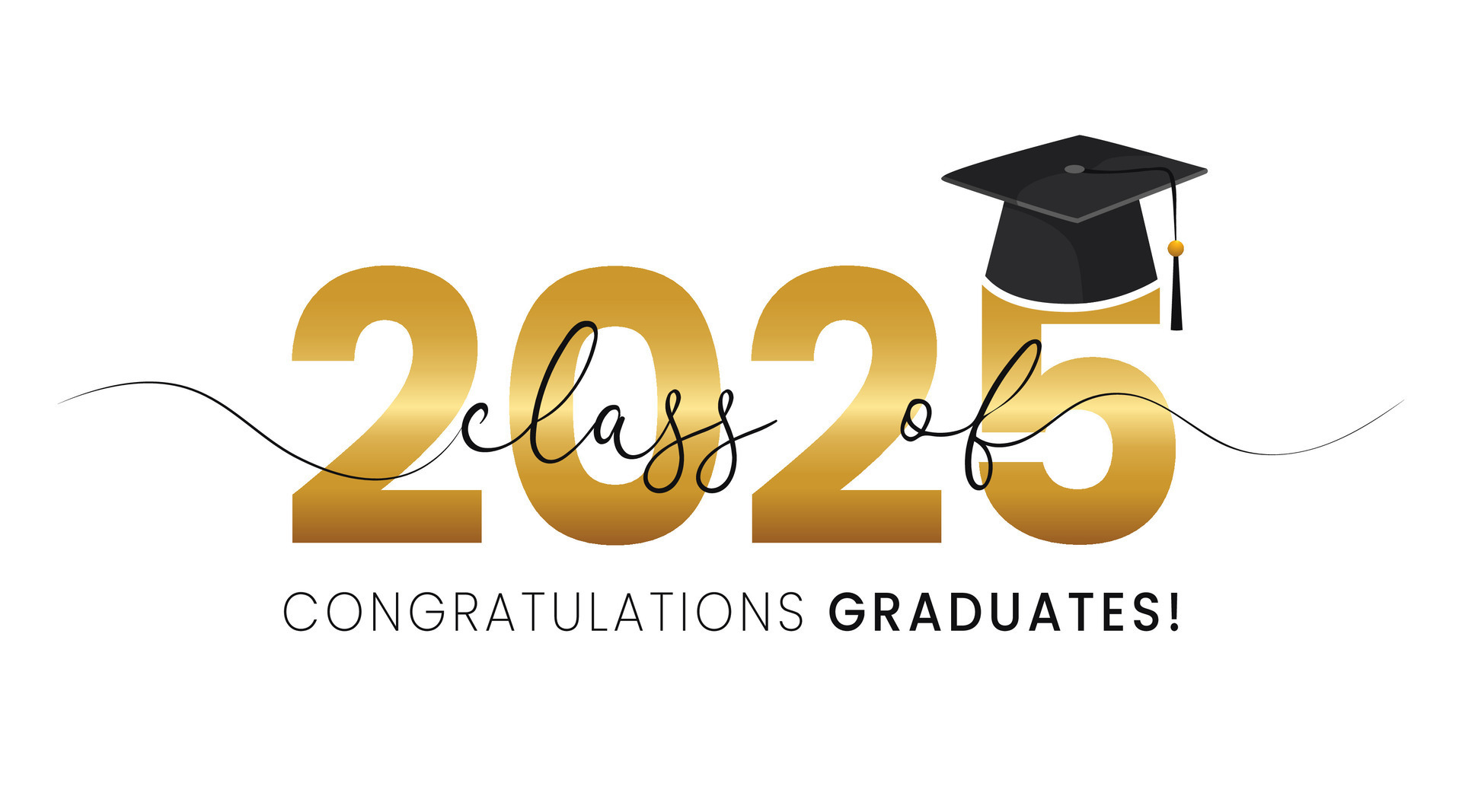 Class of 2025 with graduation cap. Congrats Graduated. 42721715 Vector