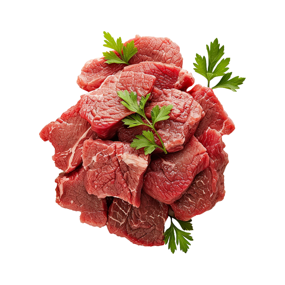 Raw beef meat isolated on transparent background png