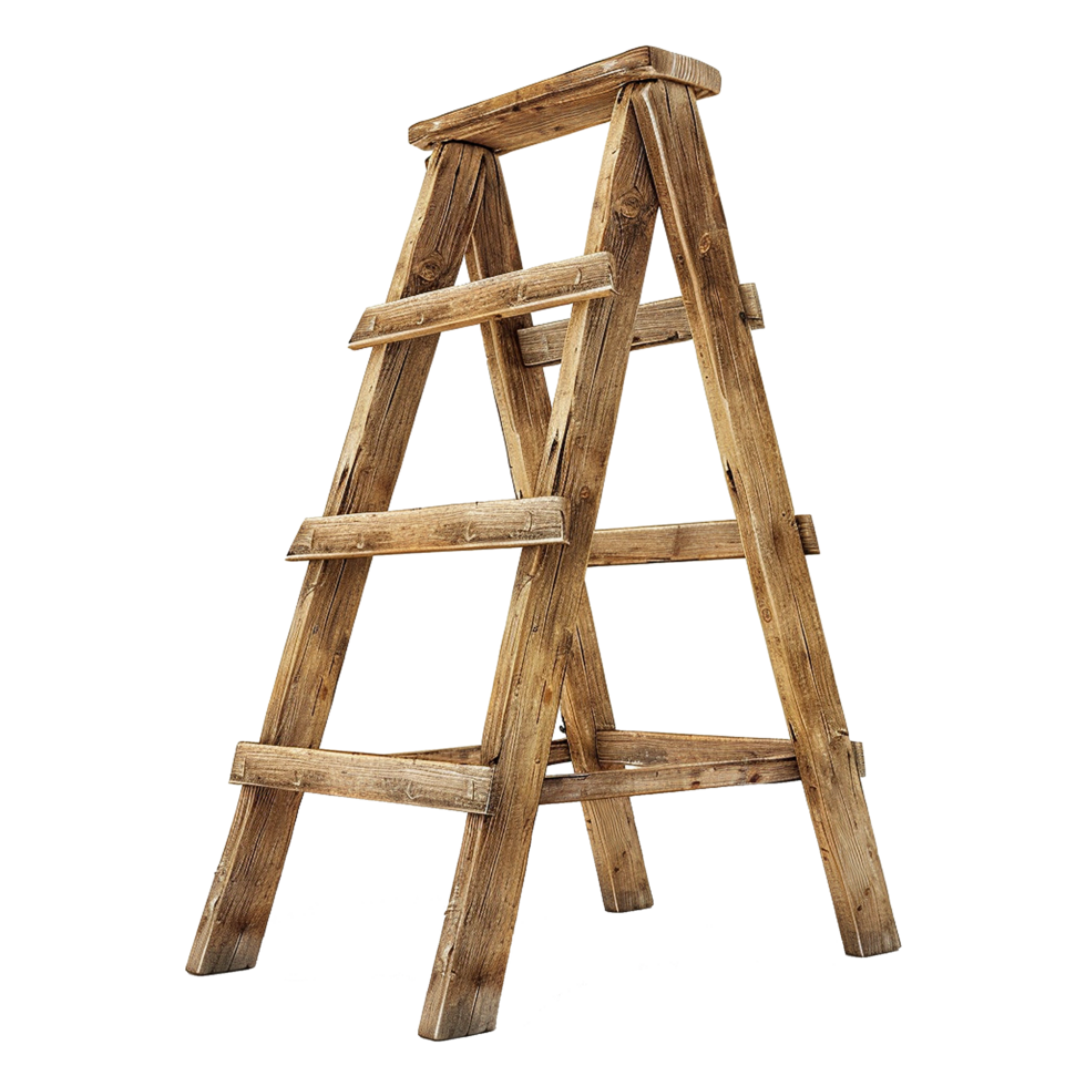 Wooden ladder isolated on transparent background png