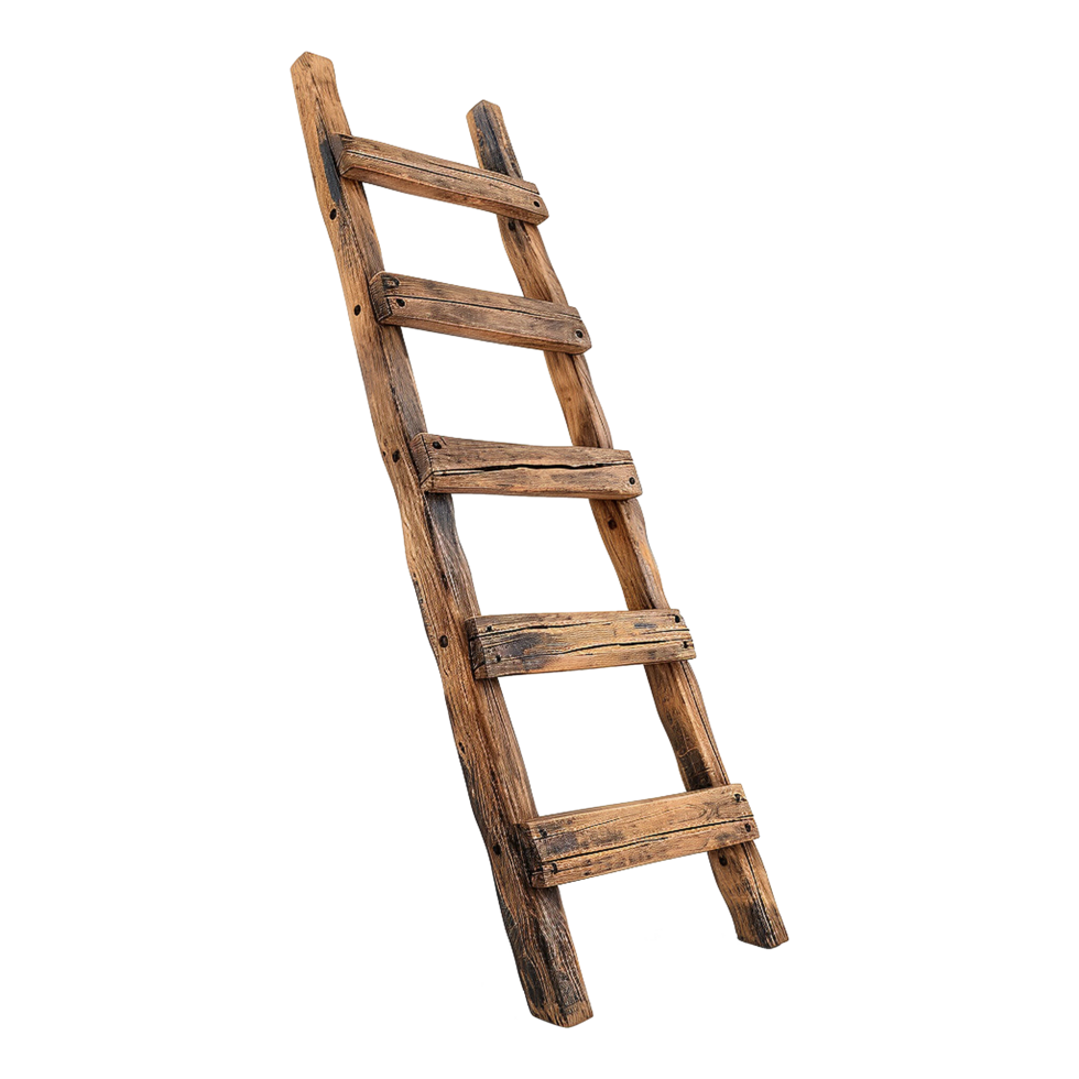 Wooden ladder isolated on transparent background png