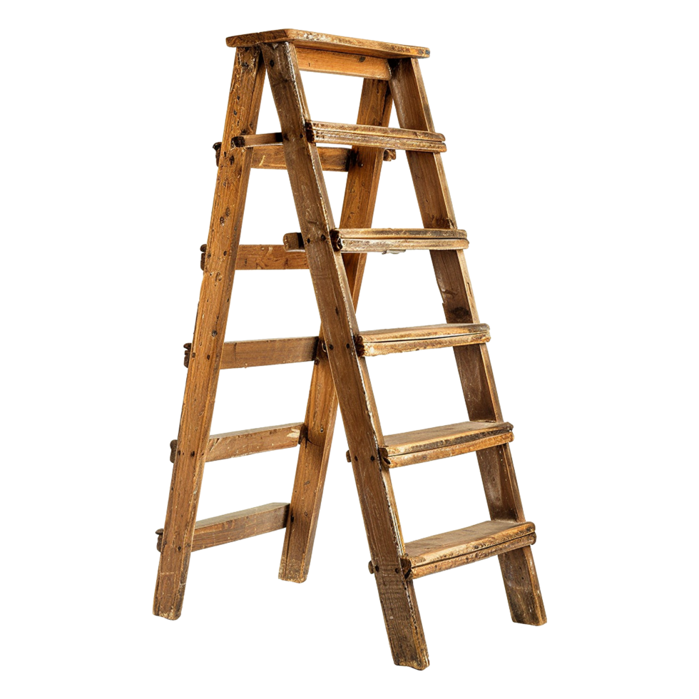 Wooden ladder isolated on transparent background png