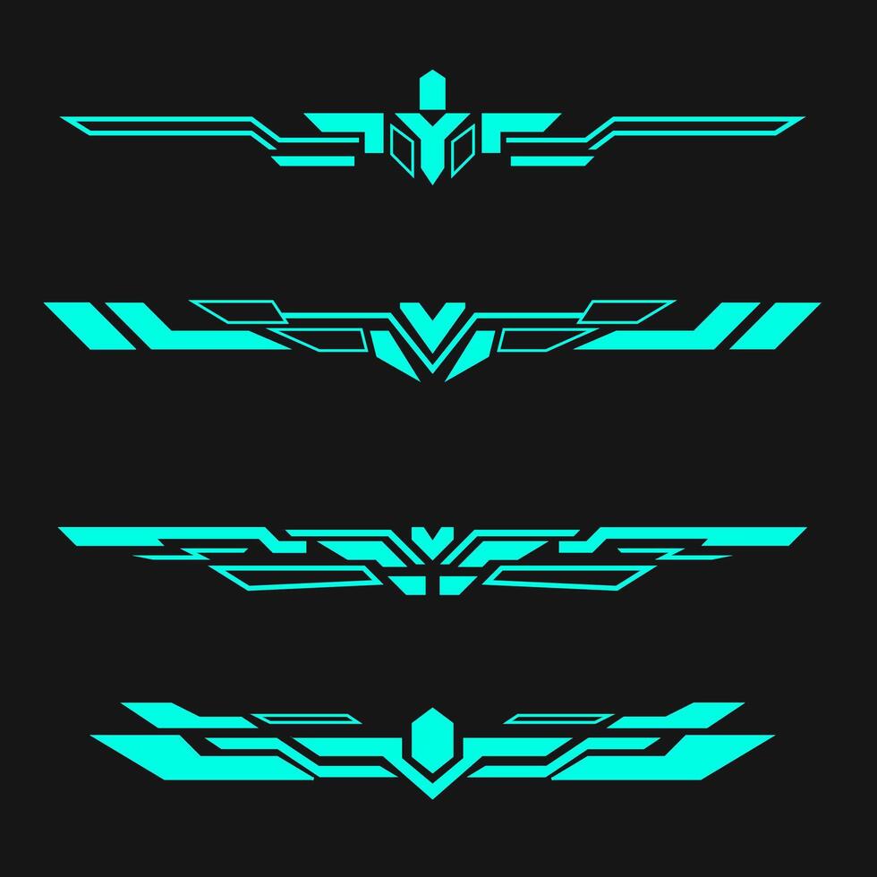 illustration graphic of set of design elements for a futuristic technology theme vector