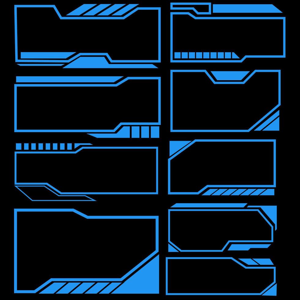 illustration graphict of set of frame elements for futuristic technology vector