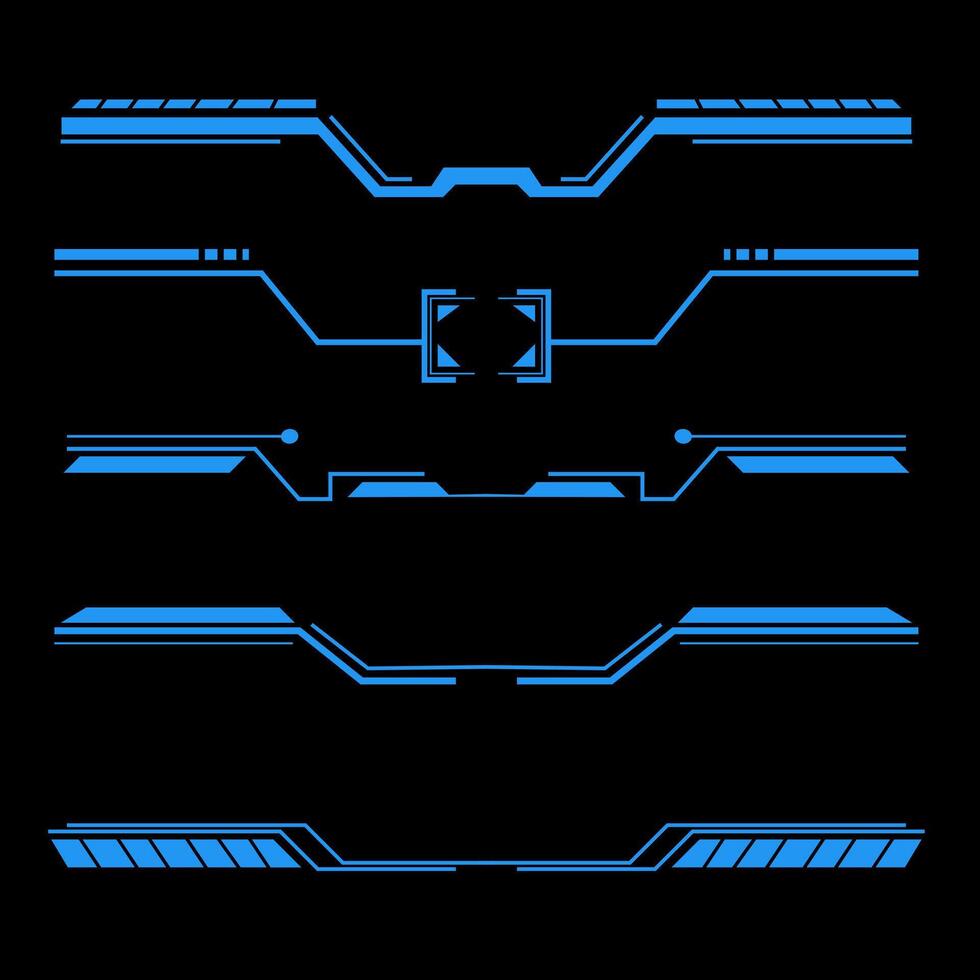 illustration graphic of set of design elements for a futuristic technology theme vector