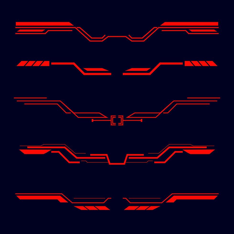 illustration graphic of set of design elements for a futuristic technology theme vector