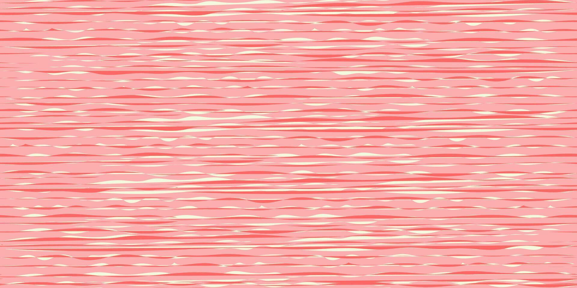Seamless pattern with abstract red weaving lines. hand drawn sketch. Flat striped white line textured pink background. Collage template for designs, printing, patterned vector
