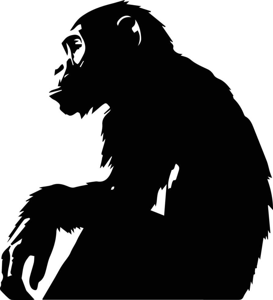 Silhouette Monkey Animal Stock Image vector