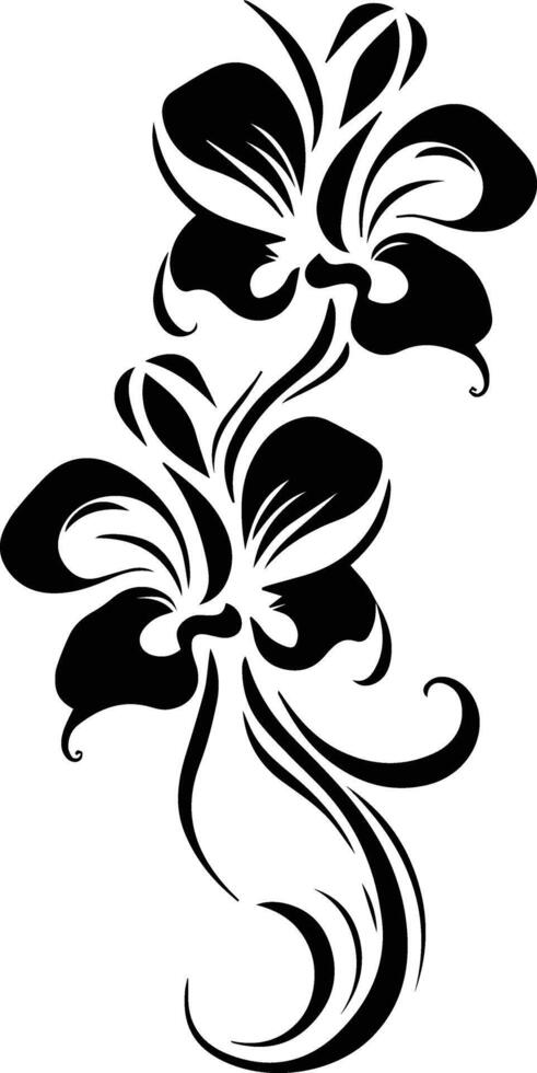 Silhouette Black Flower Stock Photo vector