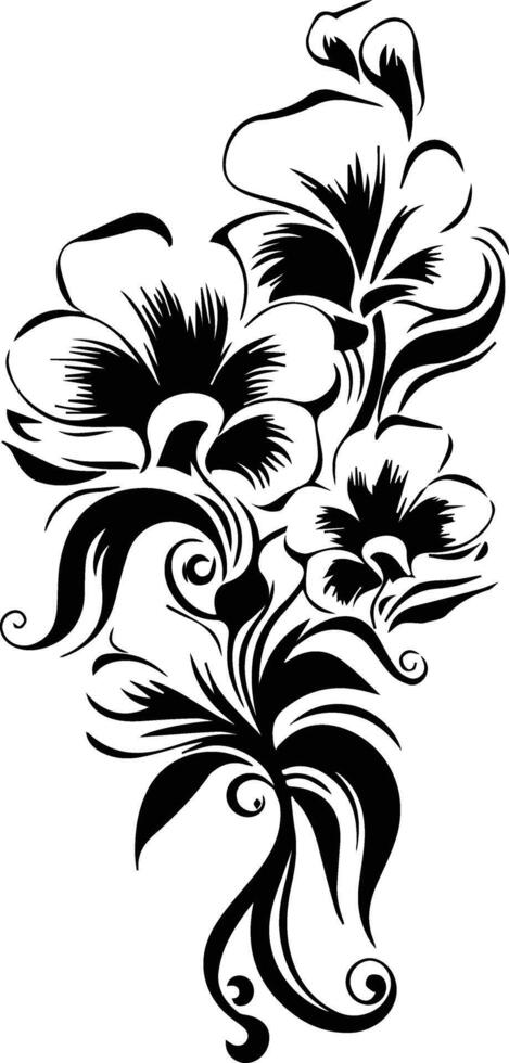 Silhouette Black Flower Stock Photo vector