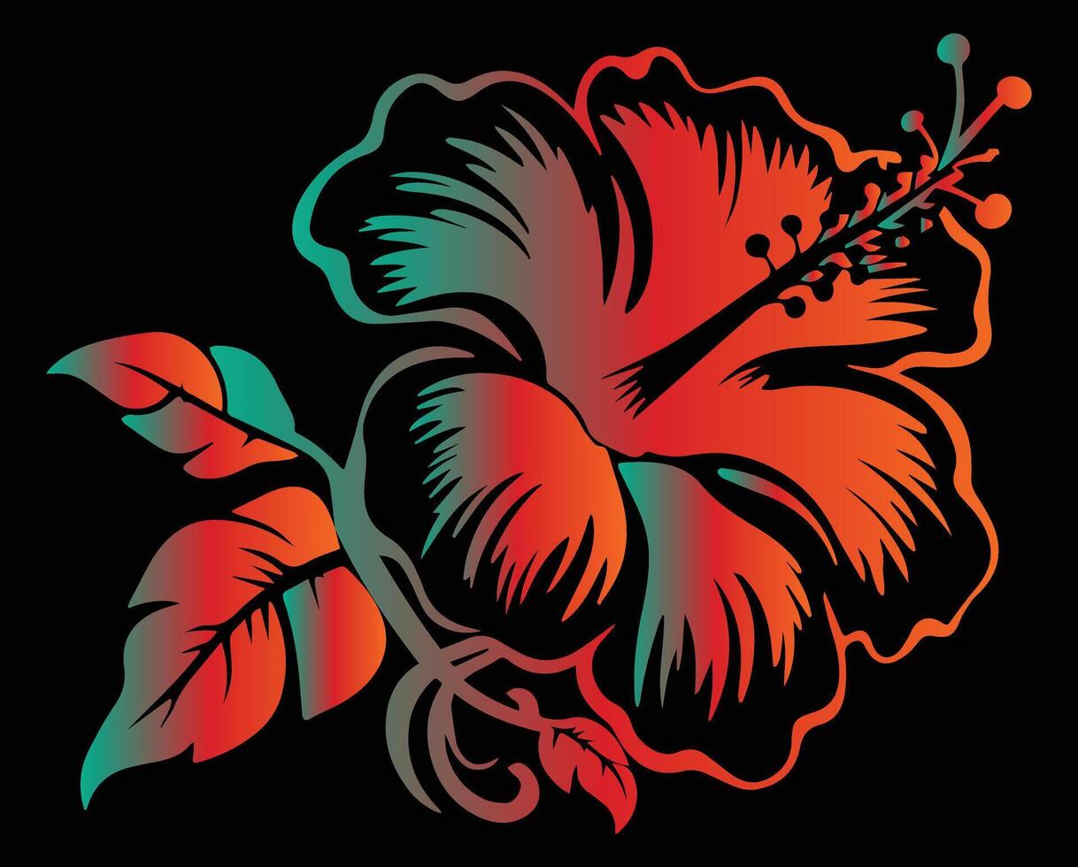 Gradient Color Flower Image vector