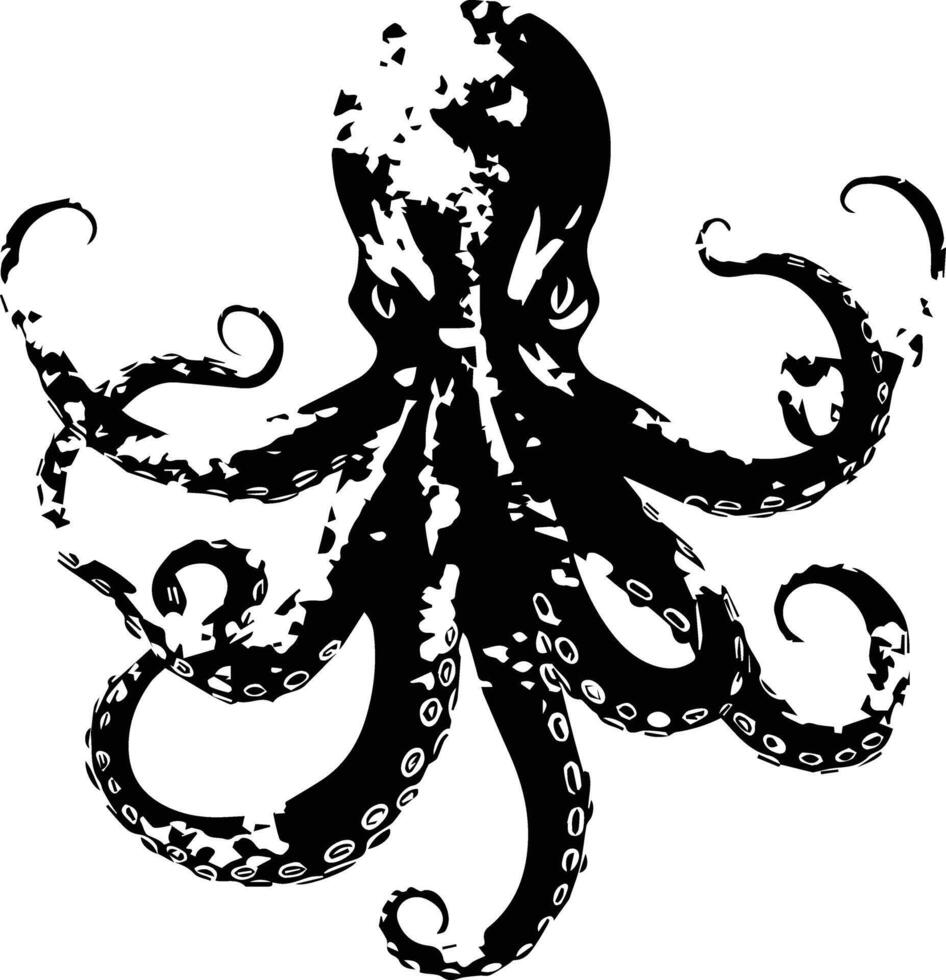 Silhouette Octopus Animal Image vector