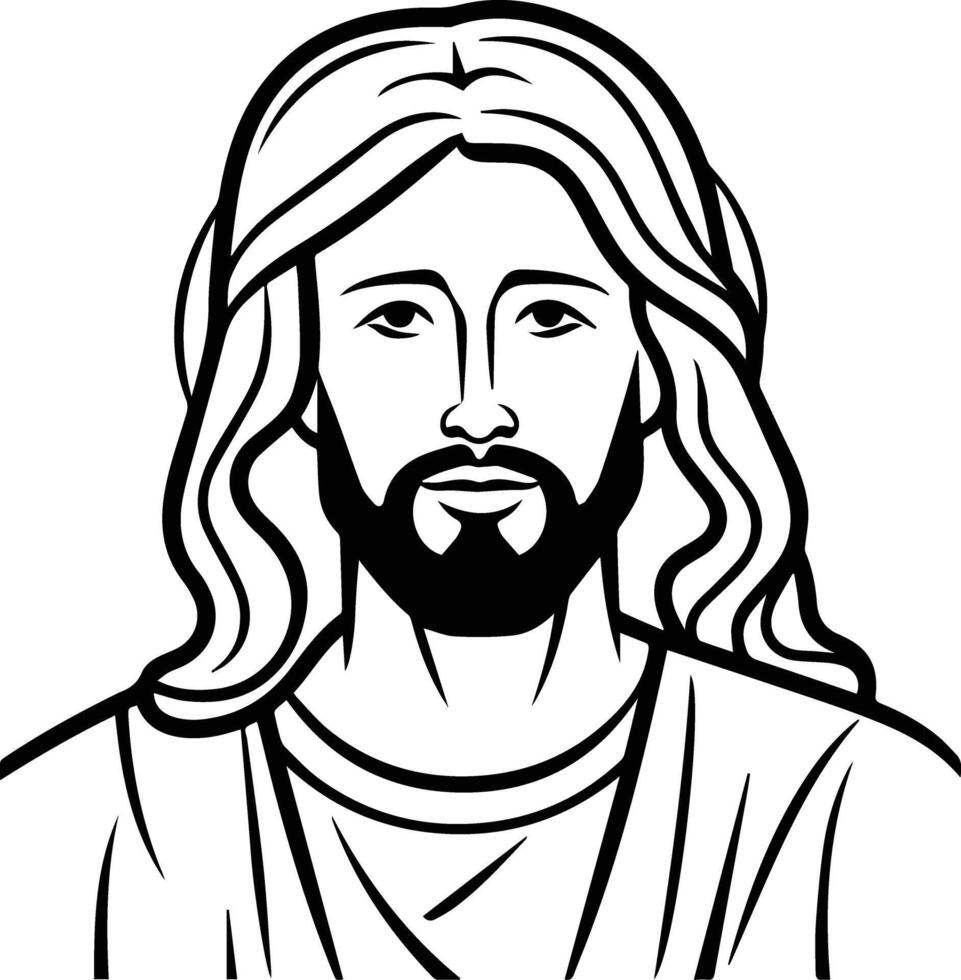 Dios Jesús , negro y blanco colorante página vector