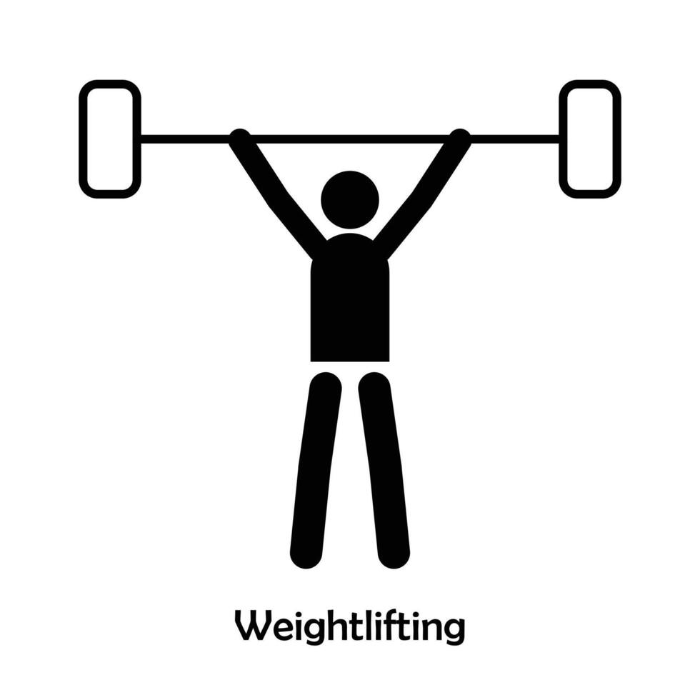 Weightlifting flat black icon isolated on white background vector
