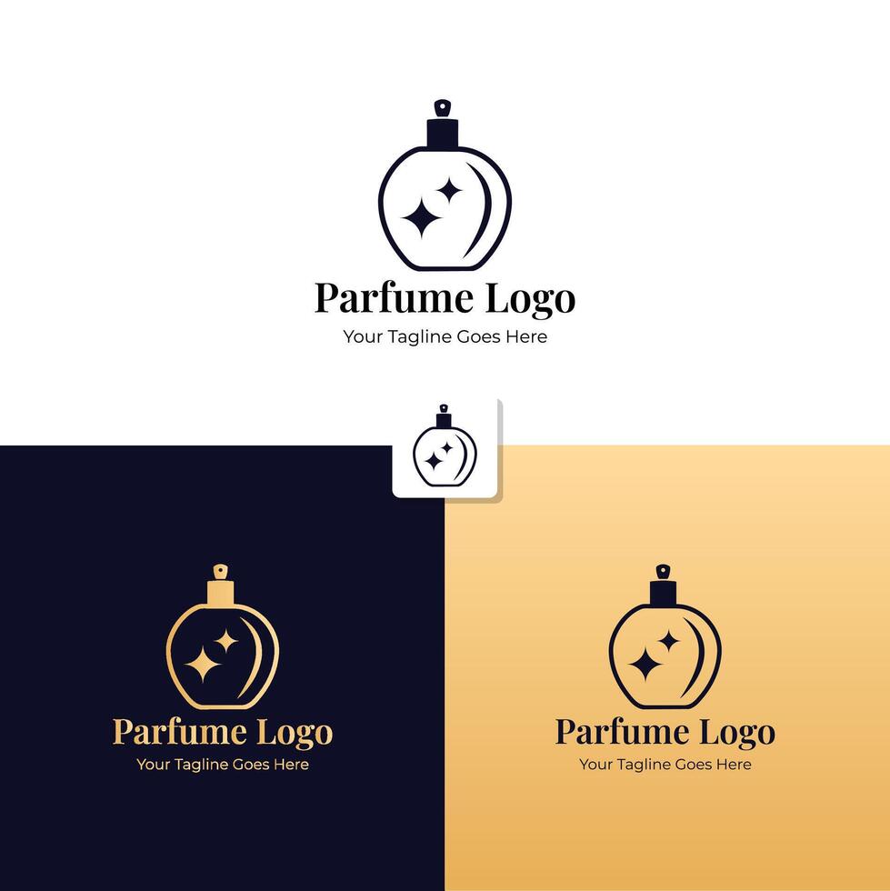 Perfume logo template design with a luxurious and elegant style vector