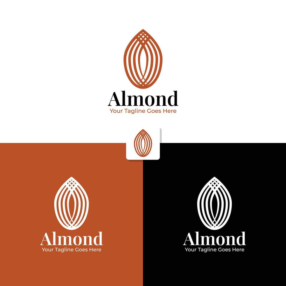 Almond Nut Logo Template Design vector