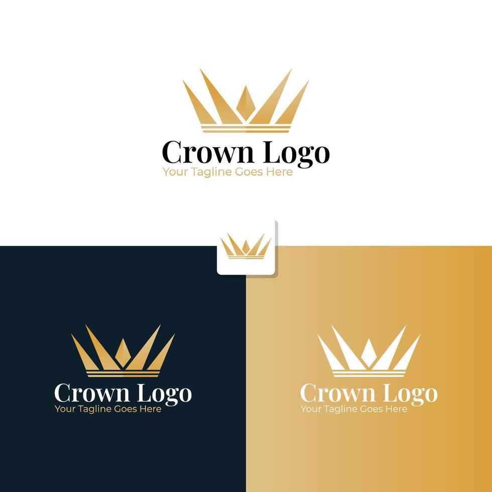 corona logo modelo con lujo y elegante estilo vector