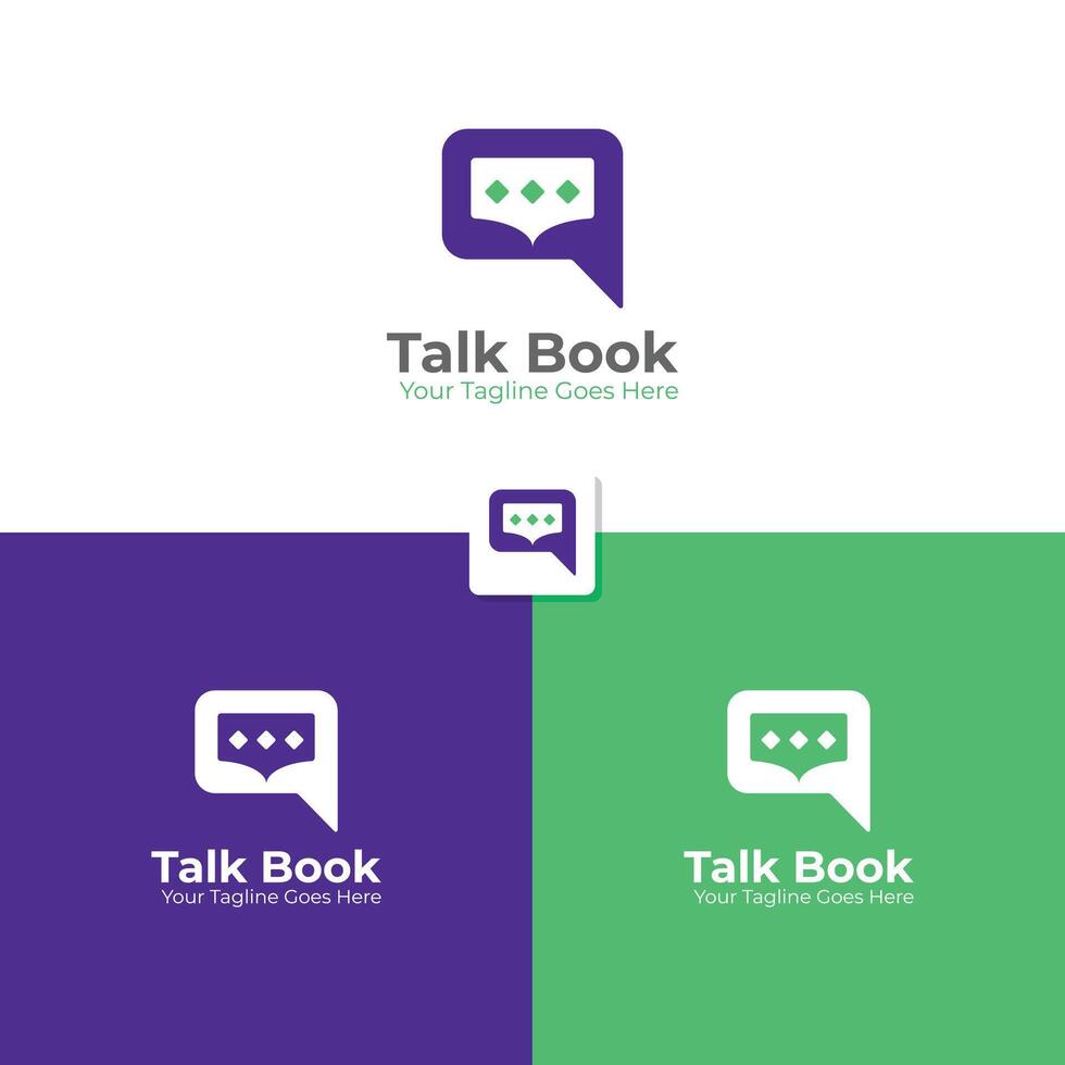 Talk book unique template Logo Design vector