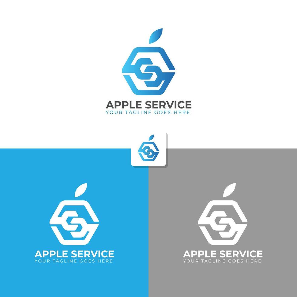 Service logo in the shape of an apple vector