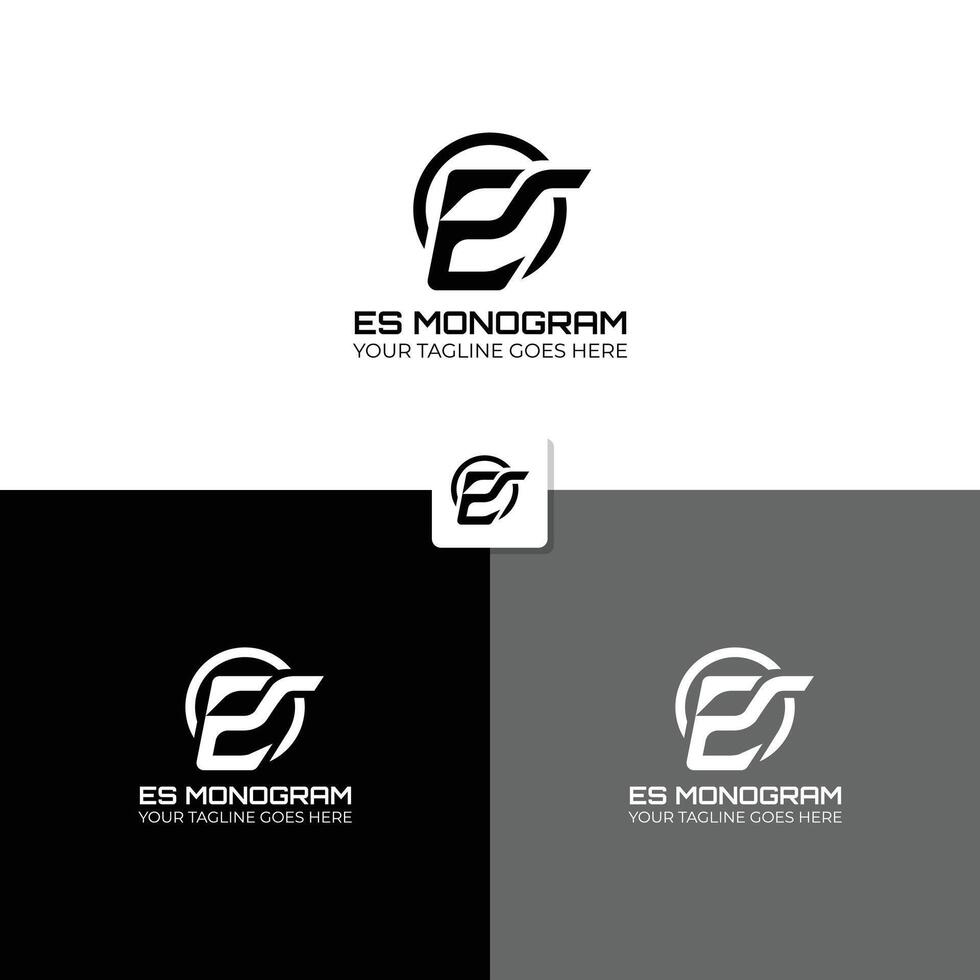 ES Initial Monogram Logo Template vector