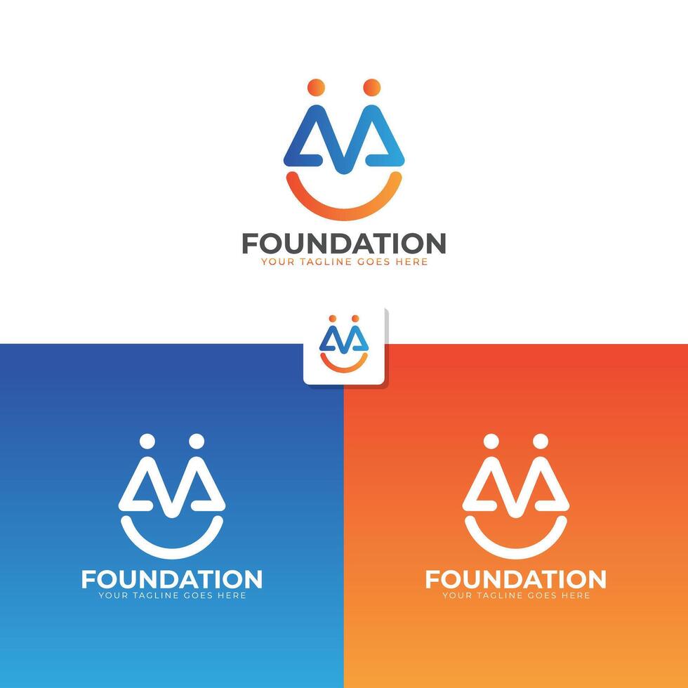 Abstract Initial Letter M Logo Design for foundations vector