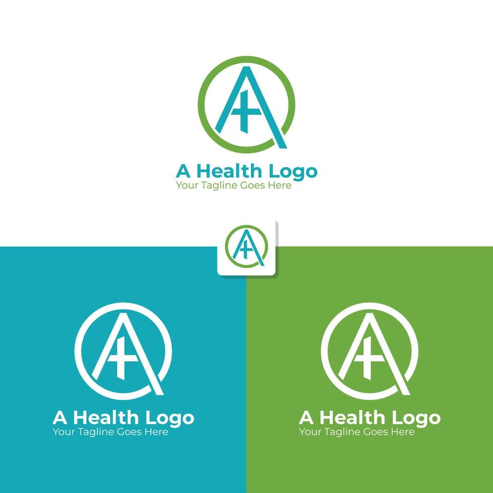 Letter A initial health logo template design vector