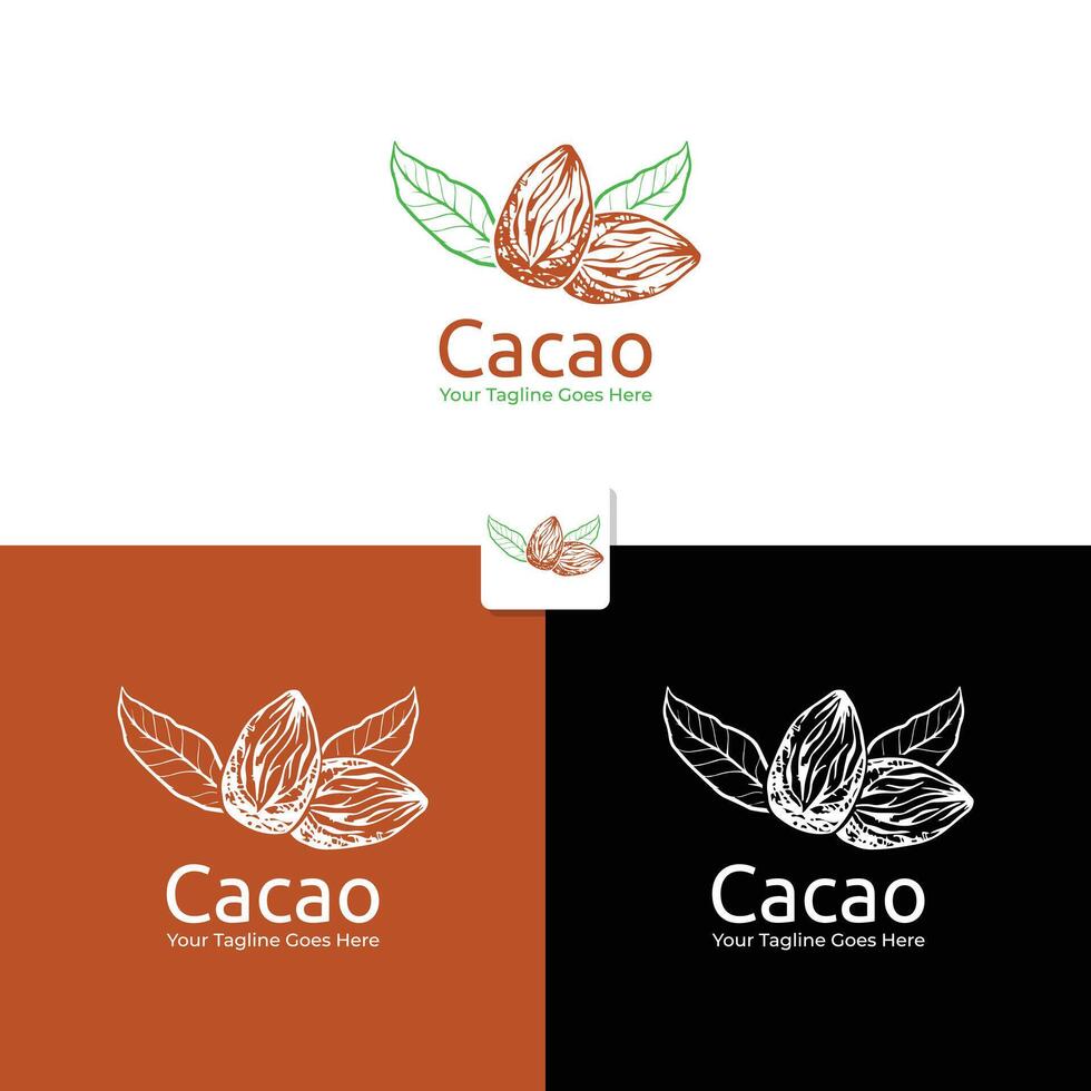 Cocoa logo template design in vintage style vector