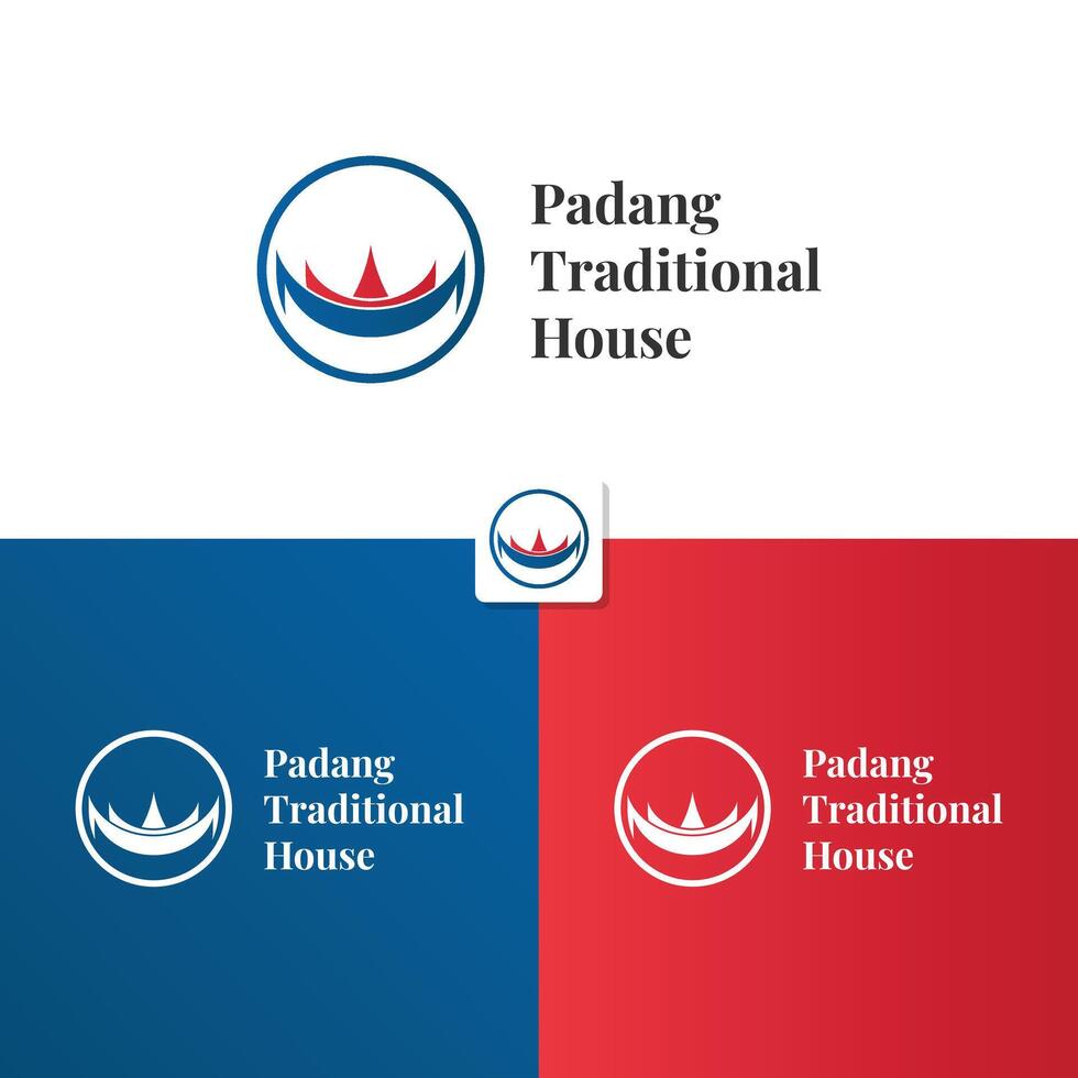 Rumah Gadang logo. Traditional Padang house in Indonesia, West Sumatra. With a modern design style vector