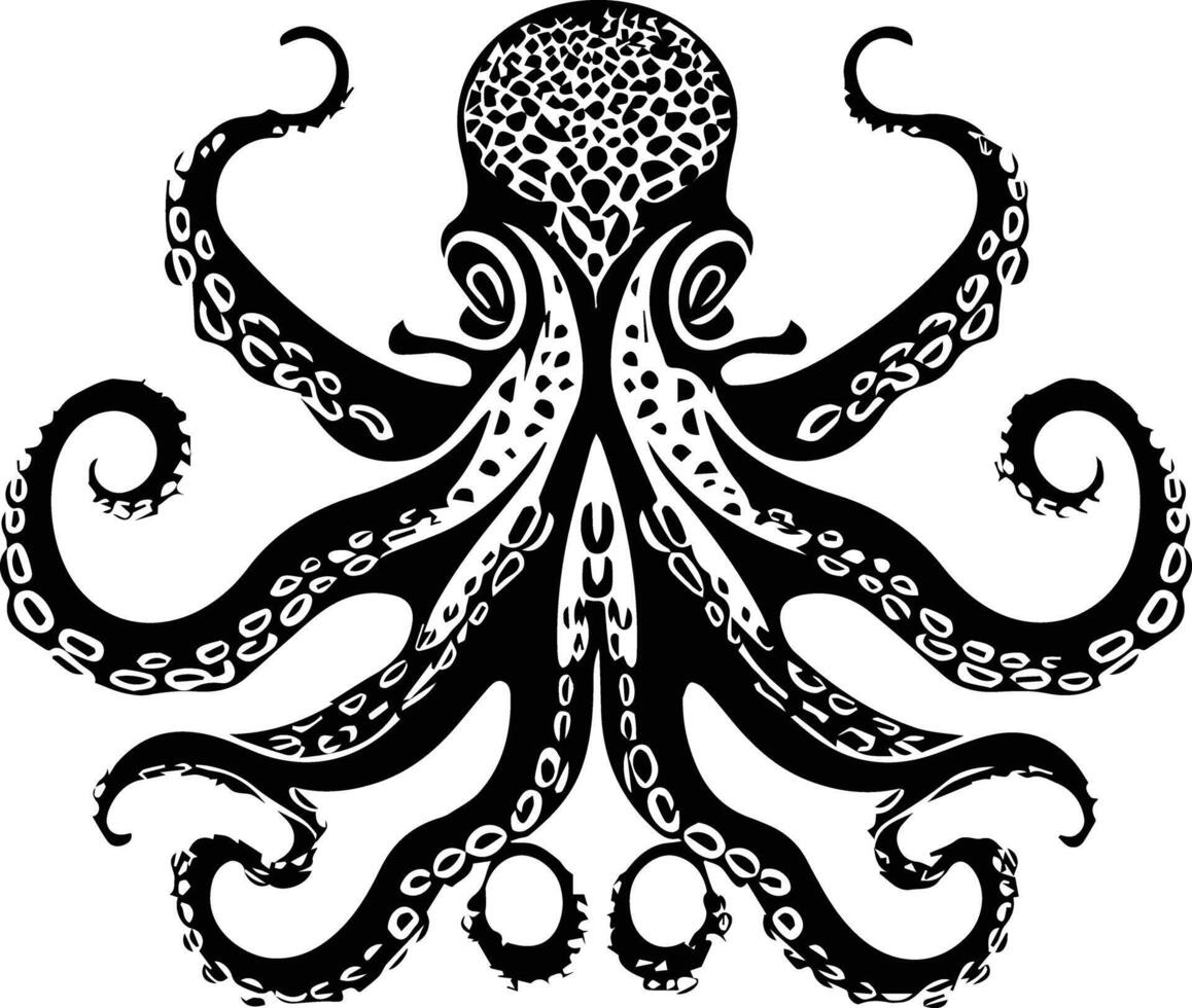 Silhouette Octopus Animal Image vector