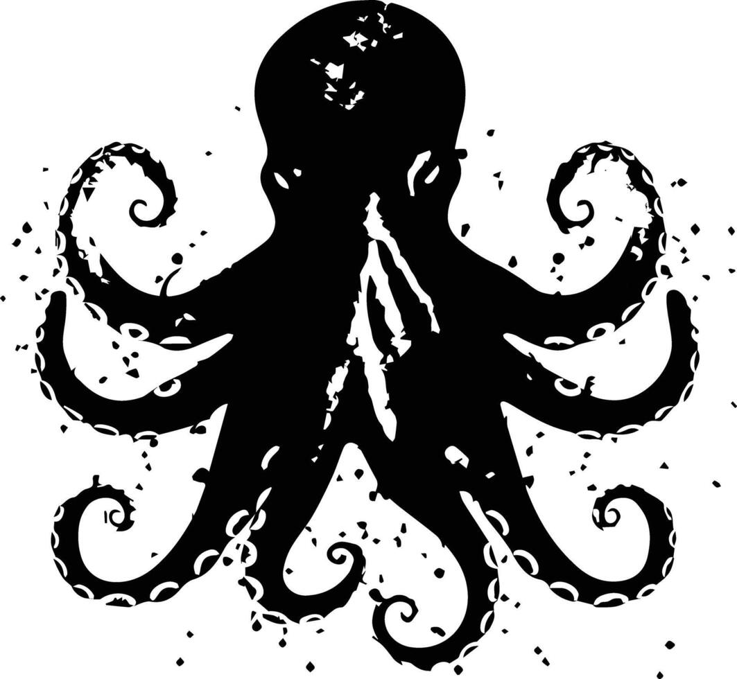 Silhouette Octopus Animal Image vector