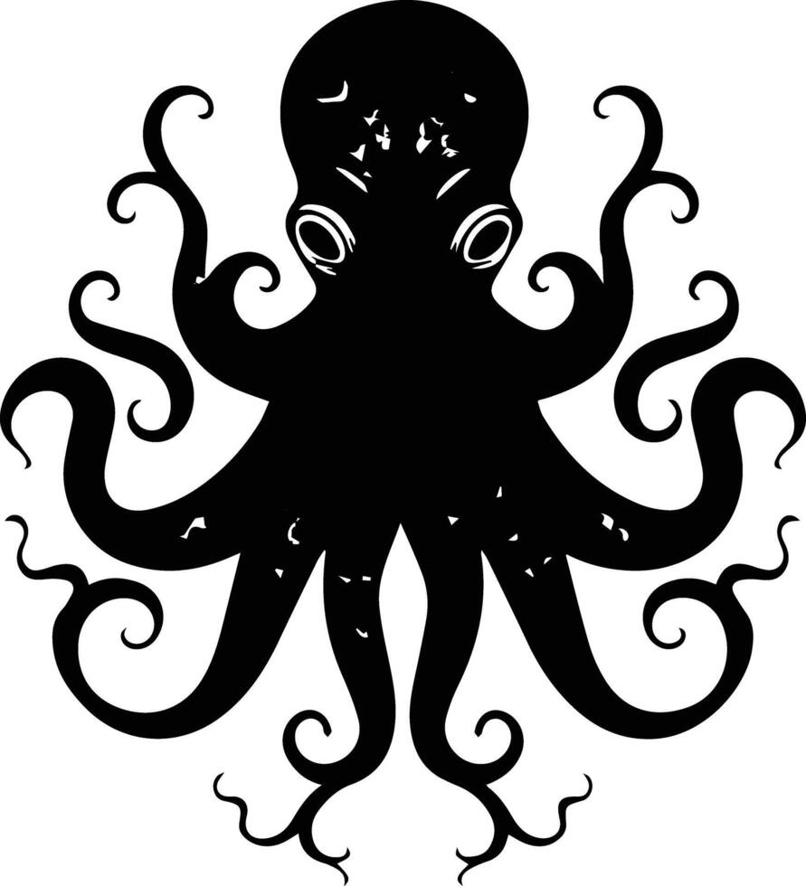 Silhouette Octopus Animal Image vector