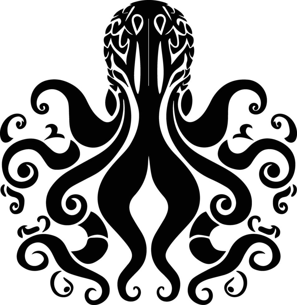 Silhouette Octopus Animal Image vector