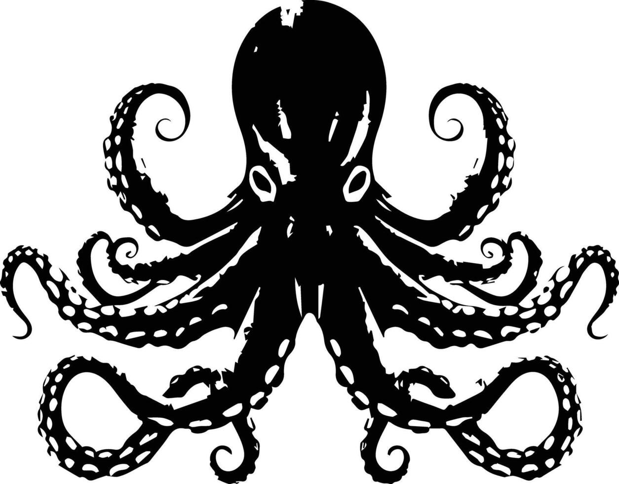 Silhouette Octopus Animal Image vector