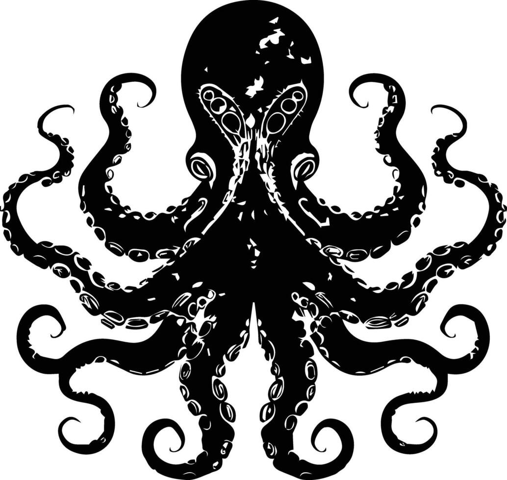 Silhouette Octopus Animal Image vector