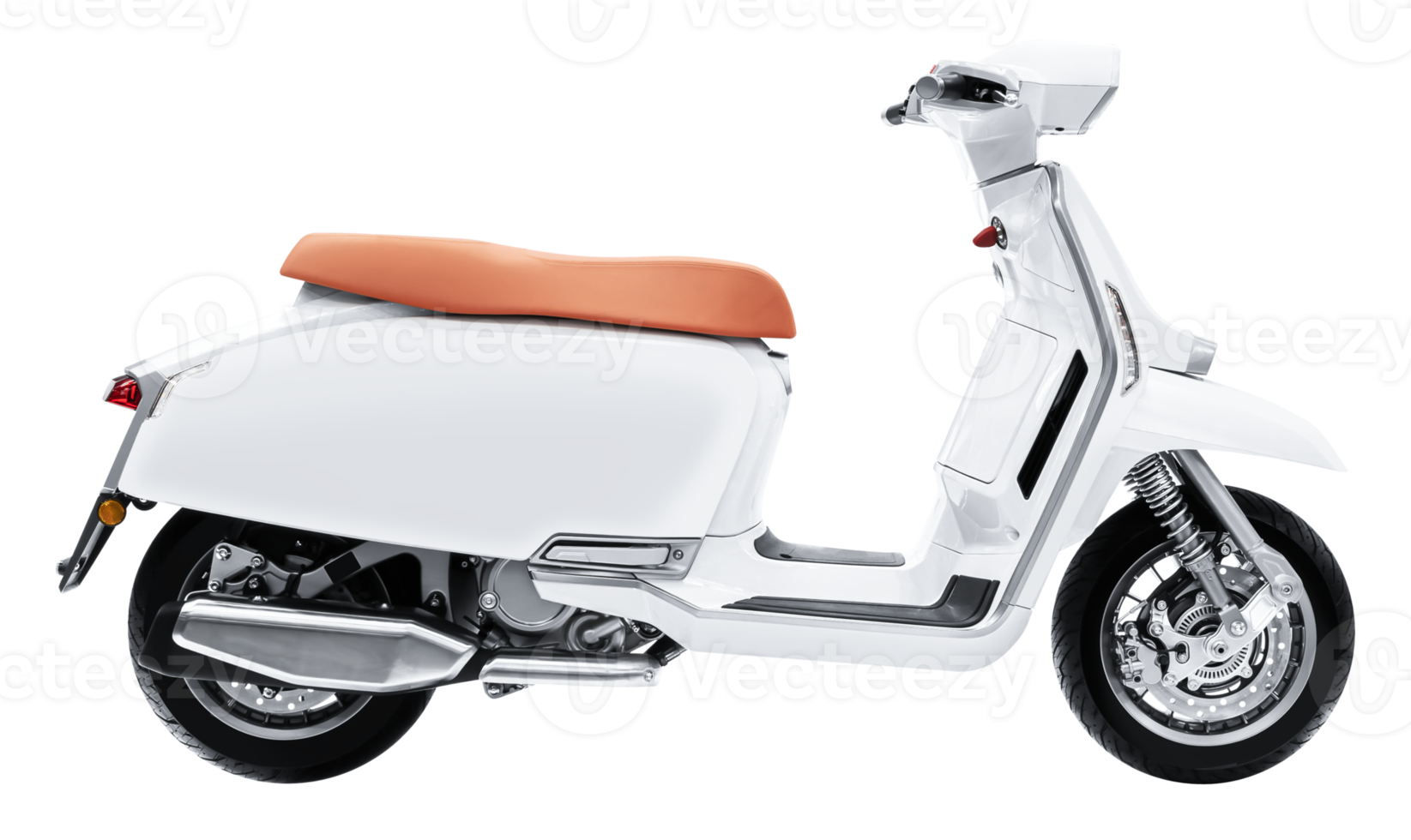 Side view white retro scooter png