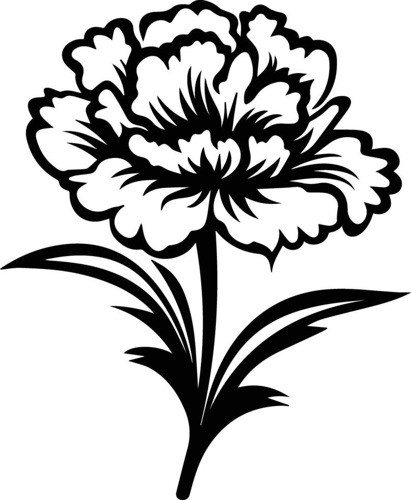 Silhouette Black Flower Stock Photo vector