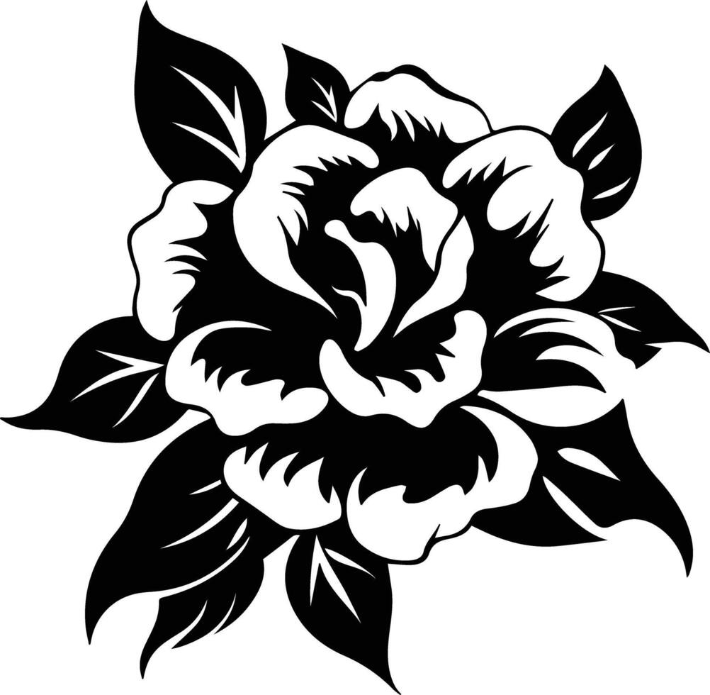 Silhouette Black Flower Stock Photo vector