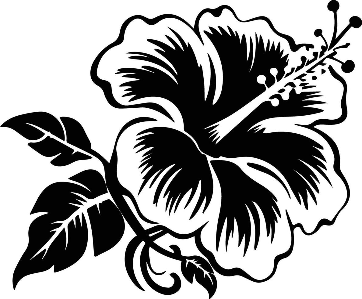 Silhouette Black Flower Stock Photo vector